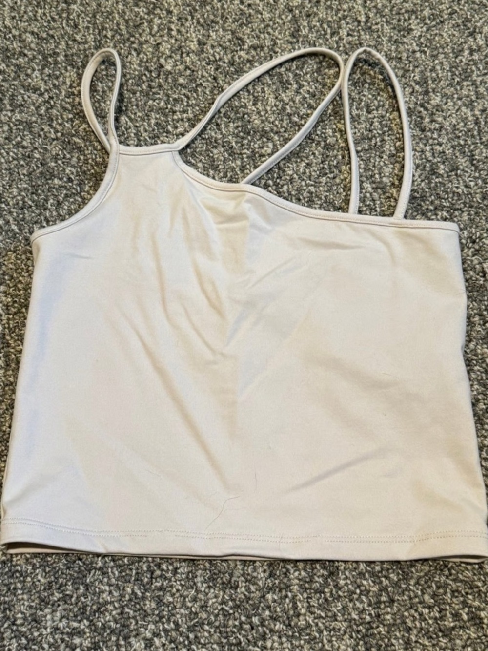 Abercrombie & Fitch Cream Asymmetric Strappy Crop Tank